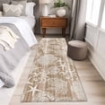 thumbnail image 3 of Brown Coastal Runner Rugs 2x6 ft Nautical Starfish Octopus Coral Summer Washable Hallway Rugs Non-Slip Floor Mats Absorbent Carpet Bedside Runners for Bedroom Kitchen Bathroom Laundry Room, 3 of 9