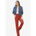 thumbnail image 5 of Woman Within Plus Size Straight-Leg Stretch Denim Five-Pocket Jeans, 5 of 6