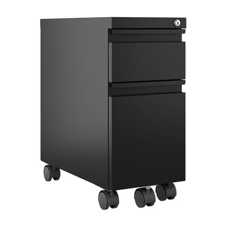 UPC: 0029404226502 | Hirsh 20  Deep Mobile Zip Pedestal File Cabinet 2 Drawer Box-File  Holds Letter or Legal Hanging Folders  Black