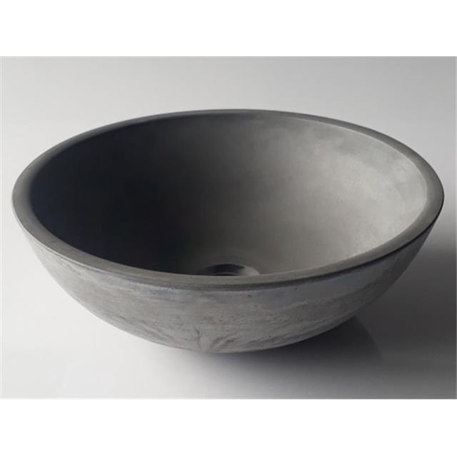 Eden Bath EB-N003DG Évier Rond en Béton 14 Po. - Gris Foncé