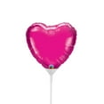 thumbnail image 2 of 4 inch Mini Heart - Magenta (Air-Fill Only) Foil Mylar Balloon - Party Supplies Decorations, 2 of 2