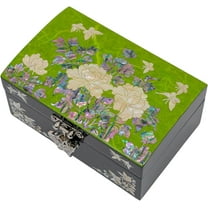 February Mountain Mother of Pearl Small Jewelry Box with mirror lid, Jewelry Storage Organizer for Earring, Necklace, Rings, Bracelet & Accessories, Gifts for women who has everything