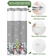 thumbnail image 5 of Snowman Merry Christmas Winter Snowflakes No Hooks Shower Curtain with Snap in Fabric Liner Set, Xmas Tree Gray Shower Curtains Waterproof Bathroom Curtain with See Through Top Window, 60x72 Inch, 5 of 6