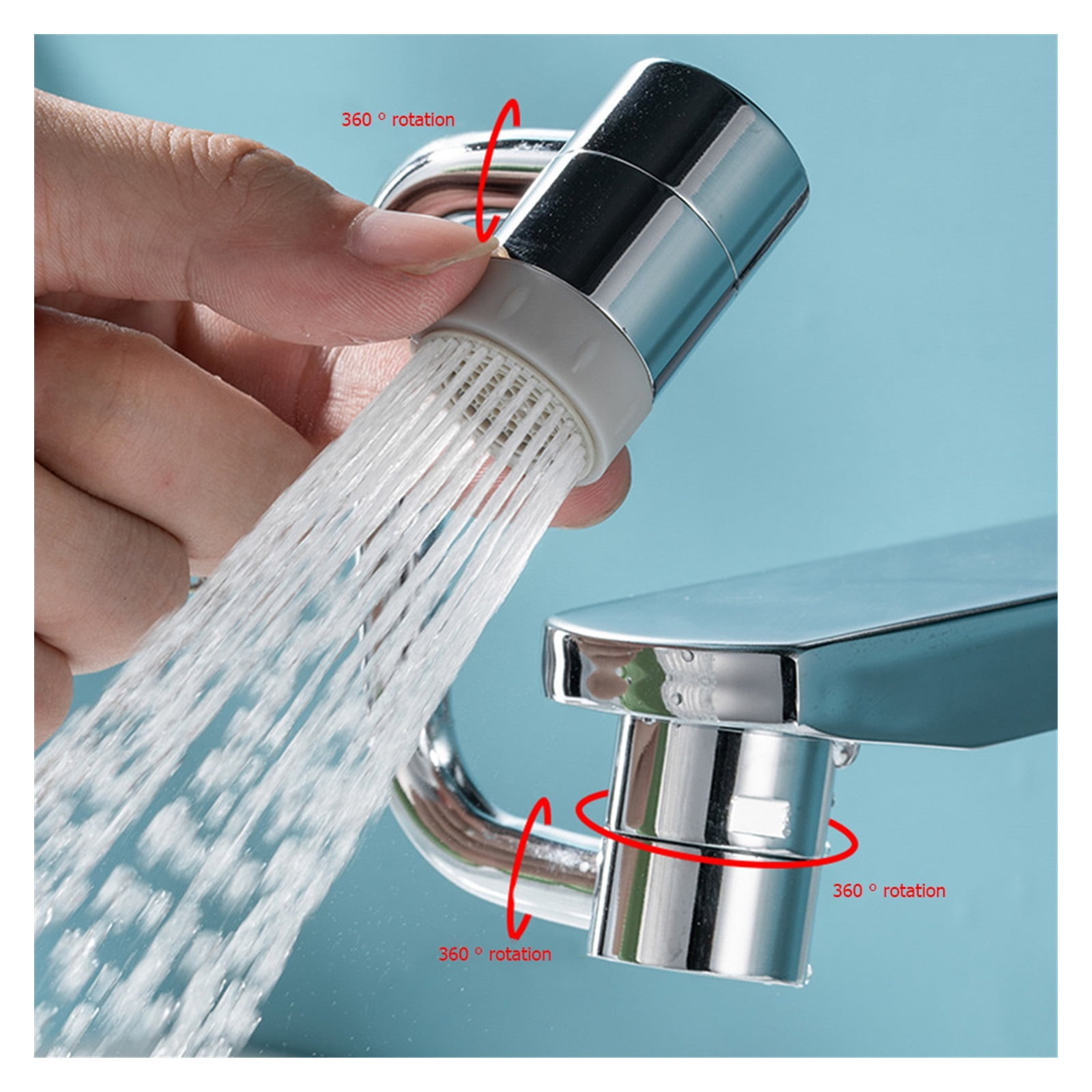 Universal 1080° Rotation Extender Faucet Aerator Plastic Splash Filter Kitchen Washbasin Faucets Bubbler Nozzle Robotic Arm ,Water Saving