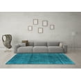 thumbnail image 3 of Ahgly Company Indoor Square Oriental Light Blue Industrial Area Rugs, 7' Square, 3 of 4