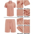 thumbnail image 2 of COOFANDY Men's Waffle Knit Polo Shirt and Shorts Set 2 Pieces Outfits Summer Suit Casual Tracksuit with Pockets, 2 of 6