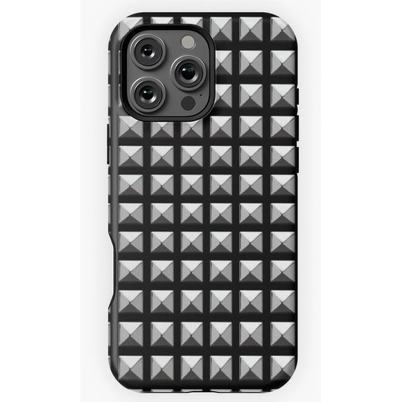 Pyramid Stud Texture Design Punk Rock Goth Emo Spikes Art A1034 Protective Case for iPhone 17 16 15 14 13 12 11 Pro Max