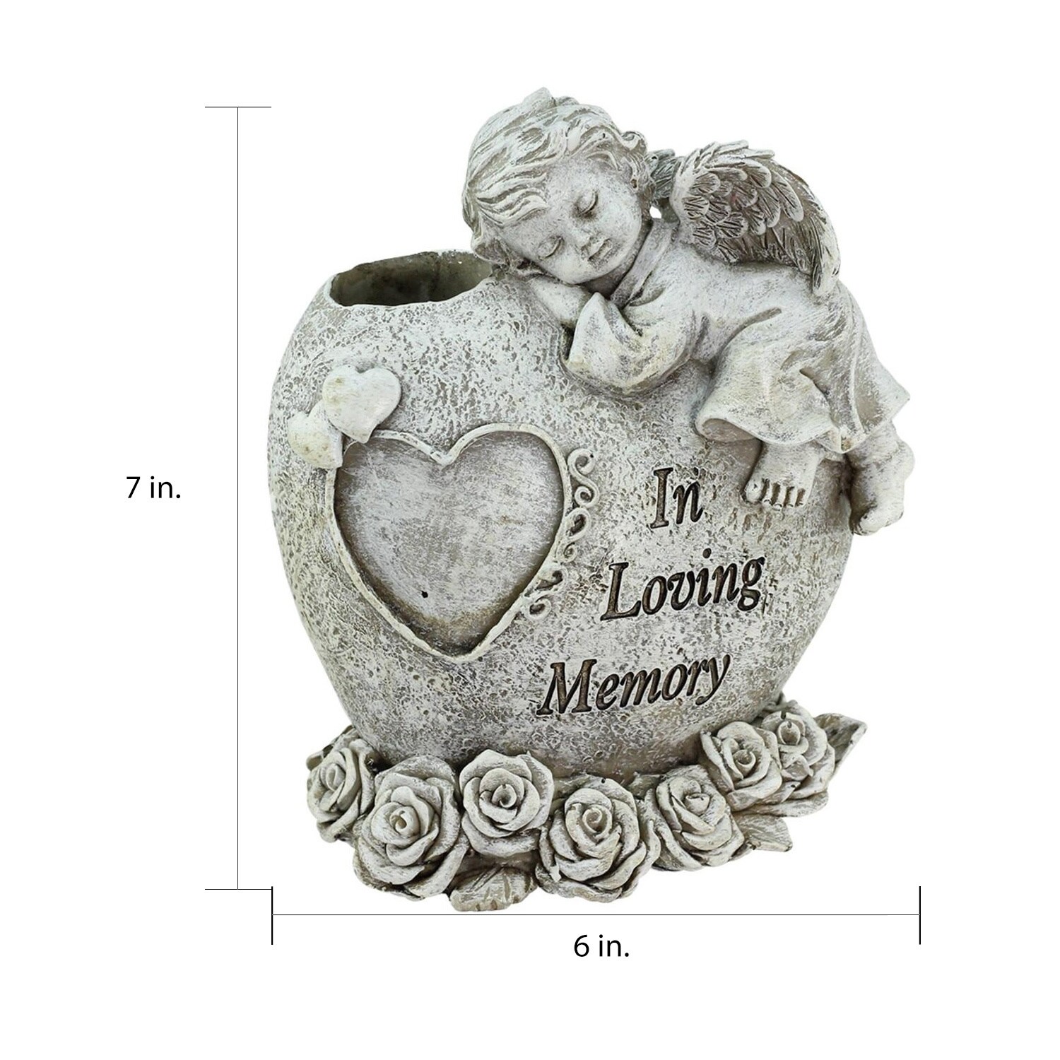 Northlight 32037097 6.5 in. Religious In Loving Memory Sleeping Bereavement Angel Outdoor Garden Statue Bud Vase