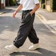 thumbnail image 3 of Bixock Toddler Boys Sweatpants High Waist Straight Leg Pants Kids Soild Color Loose Casual Joggers Pants Soft Comfortable Workout Outdoor Daily Wear Boys Clothings Size 11-12Years, 3 of 6