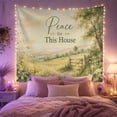 thumbnail image 2 of Pastoral Gate with Wildflowers in Hazy Light, Calming Watercolor for Nature Lovers, Rustic Wall Art, Housewarming Gift, Tapestry Wall Hanging for Living Room and Bedroom, 2 of 7