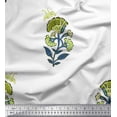 thumbnail image 1 of Soimoi Green Georgette Viscose Fabric Insect,Leaves & Floral Block Decor Fabric Printed BTY 42 Inch Wide, 1 of 1