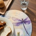 thumbnail image 4 of Round Placemats Dandelion Dragonfly 15 inch Set of 2 Table Mats for Dining Table Spring Pastoral Heat Resistant Non-Slip Kitchen & Home Decorative Place Mat Set, 4 of 8