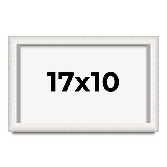 17x10 Shadow Box Silver Brushed Striped Display Frame | 1.625 Inches Deep | 1 Inch Moulding Width |