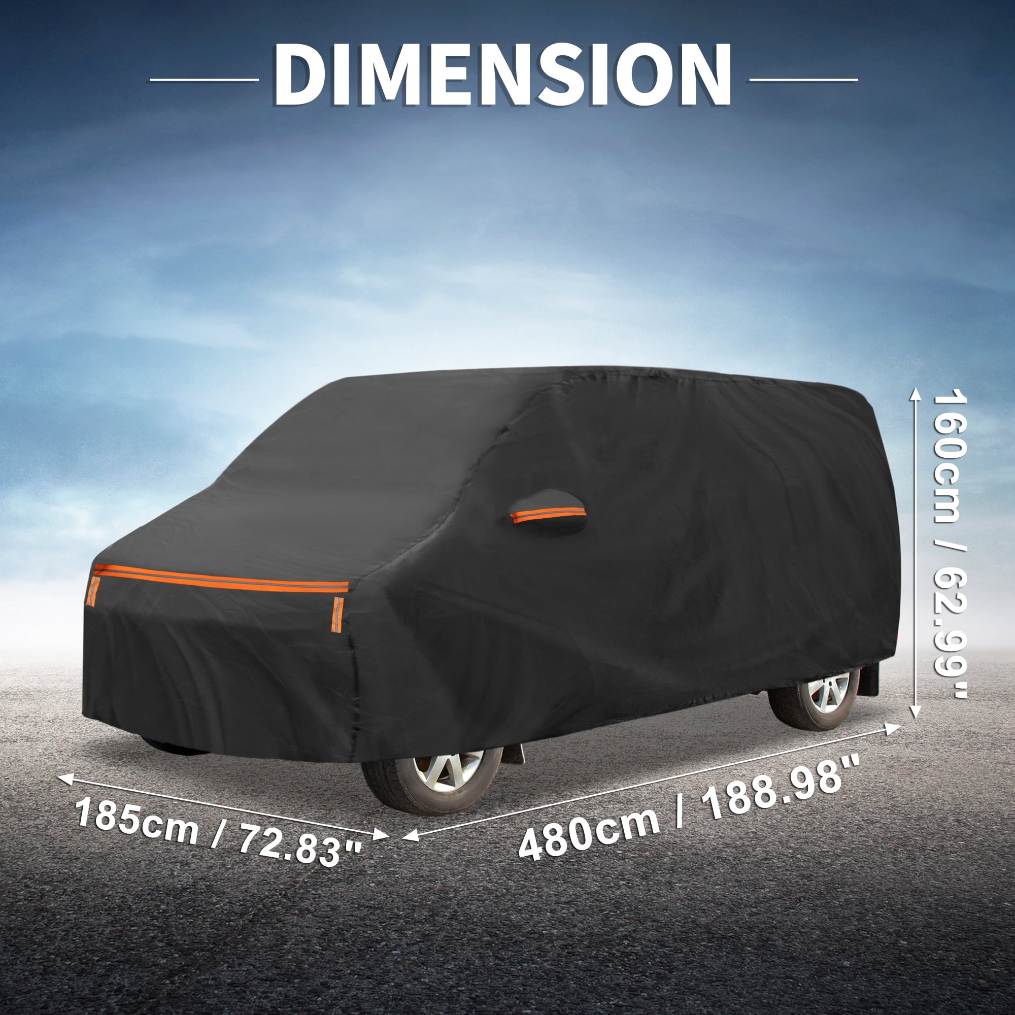 Unique Bargains Waterproof Protection with Right Zipper Car Cover for Toyota Noah Black