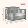 thumbnail image 3 of Dream On Me Odelle 5-in-1 Convertible Crib, Converts from Baby Crib to Toddler Bed, Day Bed, Kids Bed and Full Size Bed, Three Adjustable Mattress Height Positions, in Sea Grass, 3 of 7