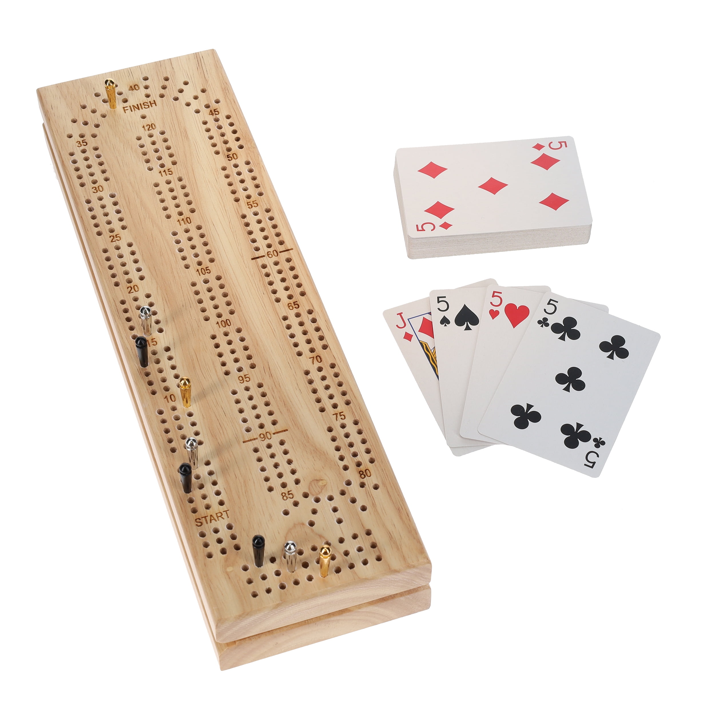 Bicycle 1007289 3-track Color Coded Wooden Cribbage Board Game for sale online 