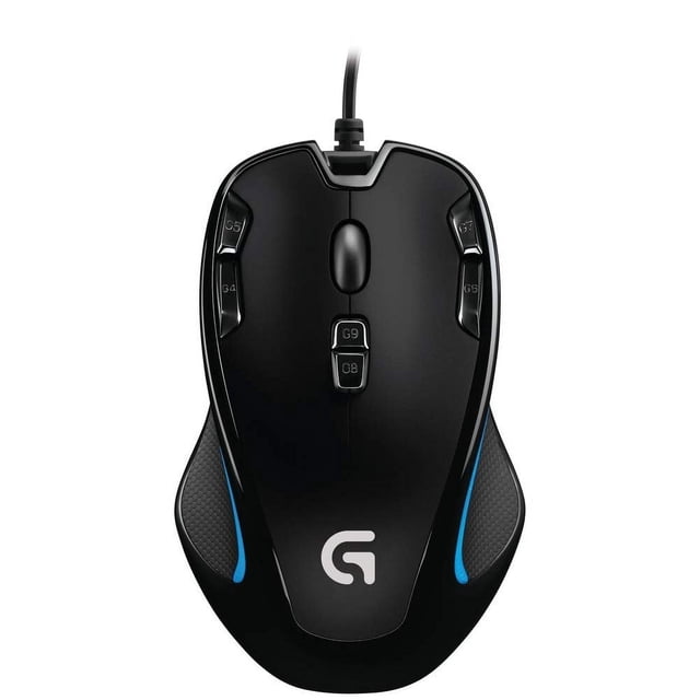 Ratón para juegos Logitech G300s con cable, 2500 DPI RGB, negro