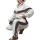 thumbnail image 3 of Conjunto Deportivo de Dos Piezas para Mujer: Sudadera con Cremallera, Pantalones de Chándal Anchos A Rayas en Contraste, Chándal de Viaje. L, 3 of 10
