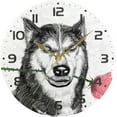 thumbnail image 5 of SKYSONIC Flower Dog Wall Clock 10 Inch Silent Non Ticking Round Clock Oil Painting Clock Easy to Read Clock for Living Room Bedroom Bathroom Home Decor, 5 of 7
