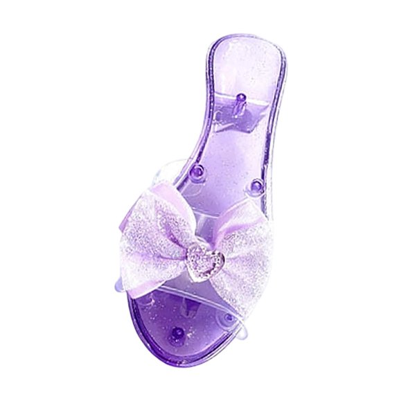 LeeQinersw Girls' Jelly Sandals, Slip-On Shoes, Ornamental Collector Slippers, Princess Purple