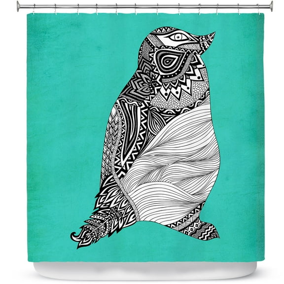 Shower Curtains 70" x 84" from DiaNoche Designs by Pom Graphic Design - Tribal Penguin