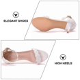 thumbnail image 3 of 1 Pair Pointy Lace High-heeled Shoes Sexy Bride Wedding High Heels (White), 3 of 4