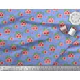thumbnail image 2 of Soimoi Blue Cotton Jersey Fabric Monstera Leaf & Floral Print Sewing Fabric Yard 64 Inch Wide, 2 of 3