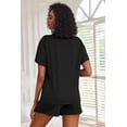 thumbnail image 6 of Ekouaer 2 Pack Womens Pajama Sets Short Sleeve Top with Shorts Soft Comfy Loungewear Sleepwear, 6 of 6