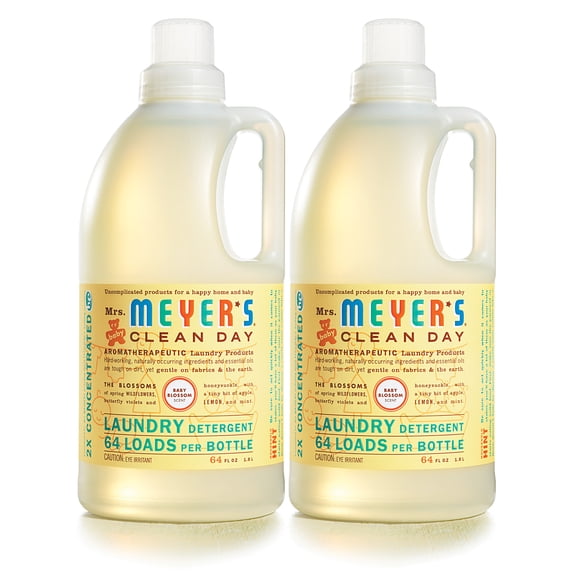 Mrs. Meyer's Clean Day Laundry Detergent, Baby Blossom Scent, 64 fl  fl oz