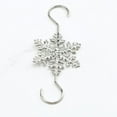 thumbnail image 2 of 10PCS Silver Snowflake S-shaped Hooks - Metal Christmas Tree Hangers with Crystal Beaded Swirls for Small Ornaments, 2 of 7
