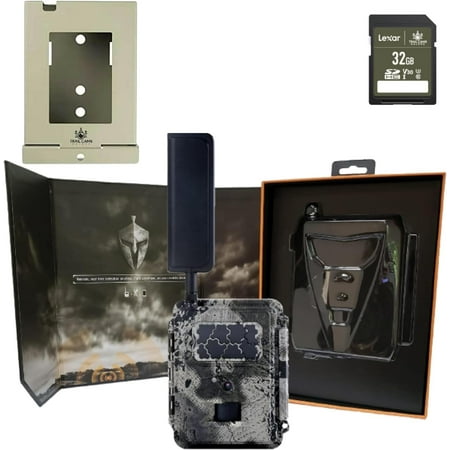 Spartan Camera Gocam 4G LTE Trail Cameras Free Roaming HD Video Photo Blackout Flash Hunting Security Surveillance + 32GB SD Cards + Steel Security Box AT&T