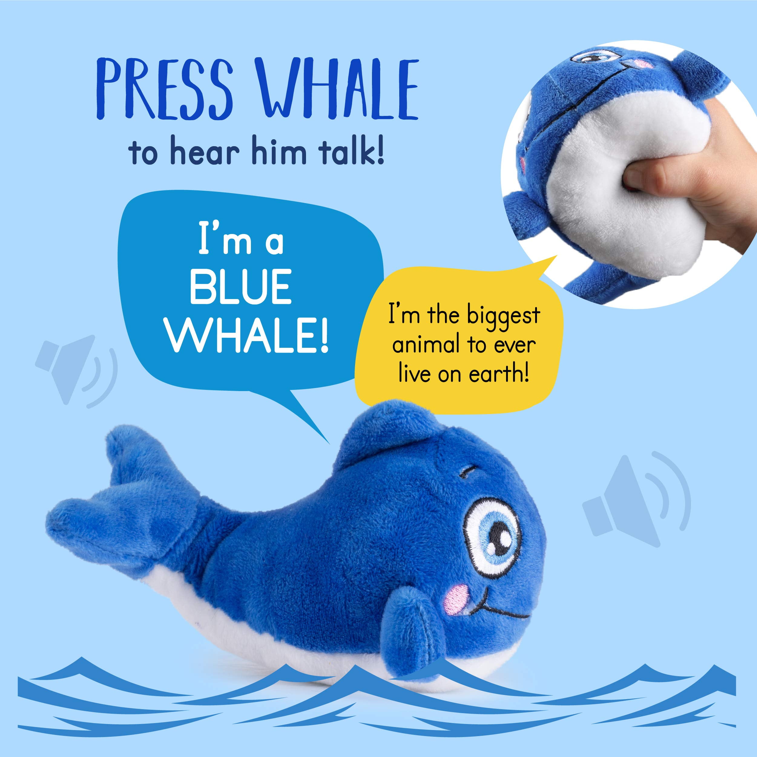 Plush Talking Blue Whale, Interactive and Educational 4