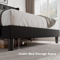 thumbnail image 4 of iPormis King Size Bed Frame with Diamond Button Tufted Wingback Headboard, Upholstered Platform Bed Frame with Strong Wood Slat Support, No Box Spring Needed,Black, 4 of 8