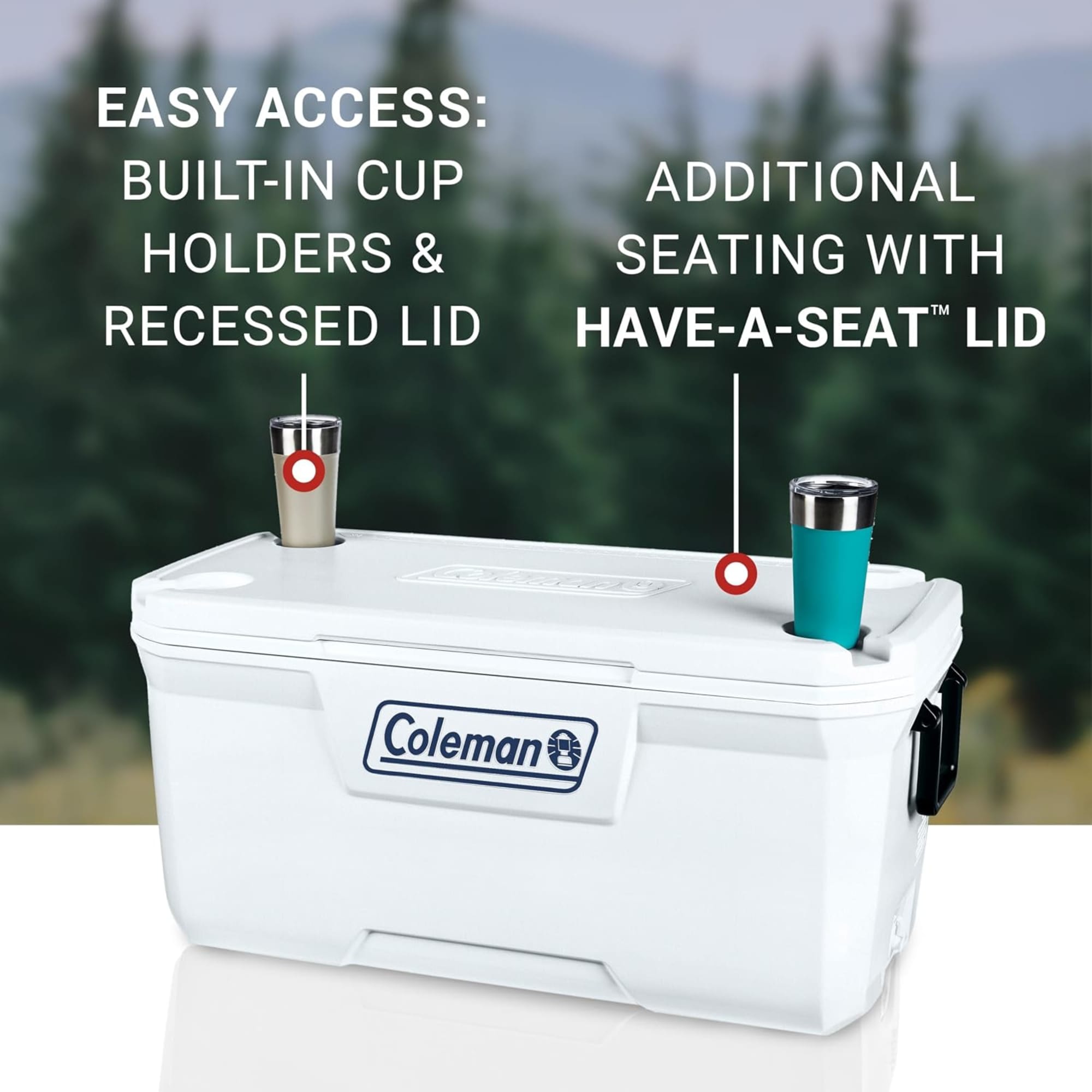 Coleman Classic 120 QT Marine Hard-Sided Ice Chest Cooler, White