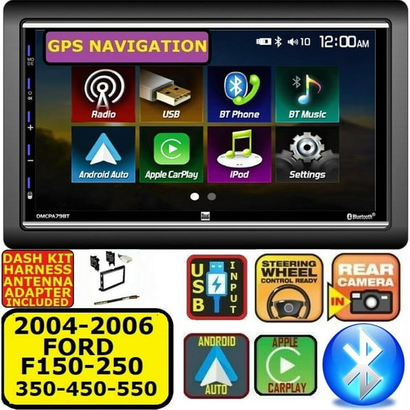 2004-2016 FORD F & E SERIES NAVIGATION APPLE CARPLAY BLUETOOTH USB CAR STEREO