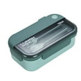 thumbnail image 1 of Dsscvnef Bento Déjeuner Enfants Adultes 1100ML Récipient de Stockage Alimentaire à 2 Compartiments avec Cuillère Réutilisable Intégrée Étanche Micro-Ondes, 1 of 6