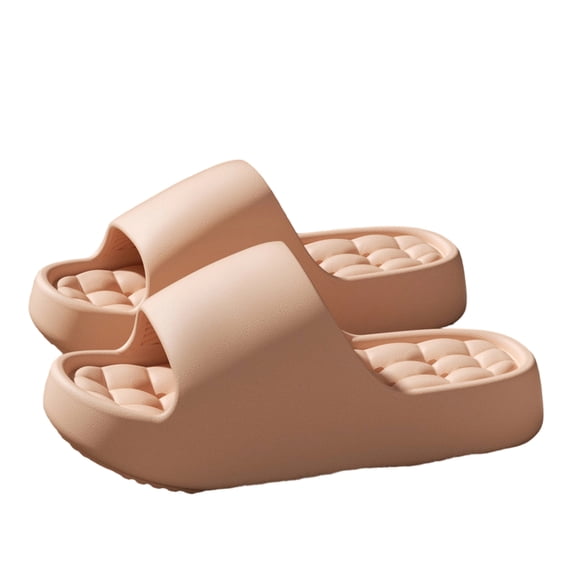 Women's Cloud Slides Pillow Slippers, Thick Sole EVA Shower Slides with Drainage Holes, Non-Slip Quick Dry Bathroom Sandals for Home Beach Pool Indoor Outdoor (Pink, 38)