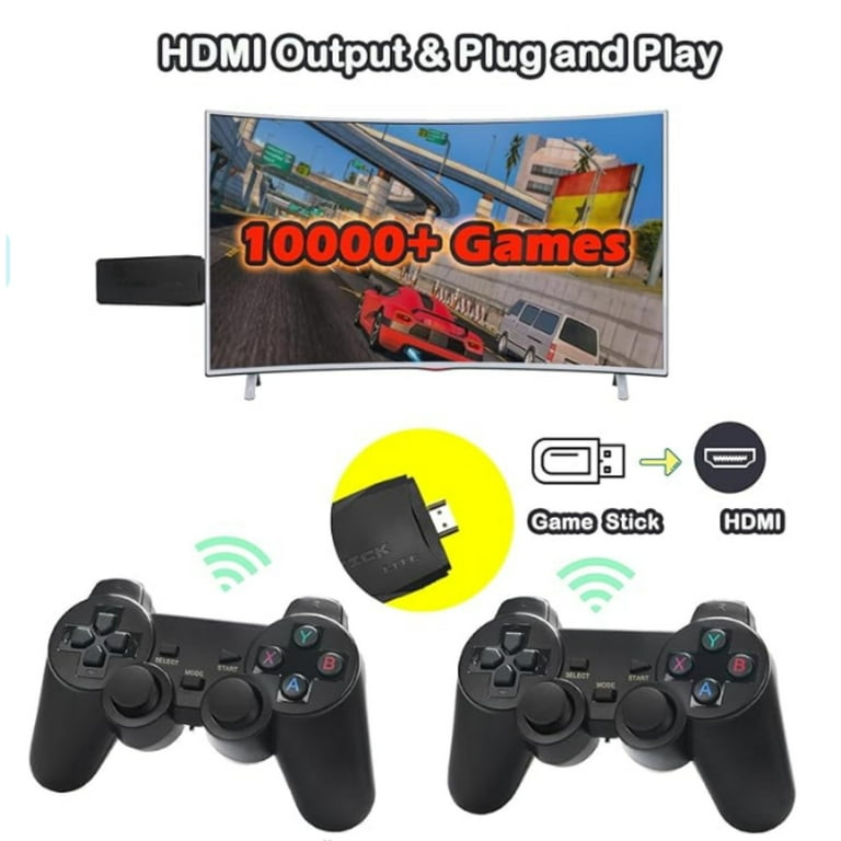 Retro Game Console Stick, 64G Nostalgia Game Stick with 20000+ Video Games,  9 Emulator Console Plug and Play for TV, Retro Play Compatible with