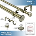 thumbnail image 3 of Urbanest Adjustable Double Curtain Rod Set Bouton Flat Button Finials – 1″ Front & 5/8″ Back Rod With Antique Brass Rod, 84–120 Inches, 3 of 6
