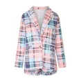 thumbnail image 4 of ZVAVZ Checkered Shorts Women Blazer Jackets for Women Business Casual Tops Blazers Dressy Fashion Open Front Coat Cardigan Work Suit with Pockets Plaid Shorts for Women, 4 of 7