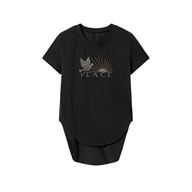 Camiseta de mujer, camiseta básica sencilla y elegante de verano para compras en la calle, regalo para mujer L