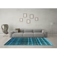 thumbnail image 3 of Ahgly Company Indoor Square Oriental Turquoise Blue Industrial Area Rugs, 4' Square, 3 of 4