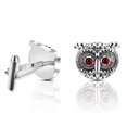 thumbnail image 1 of Men Cufflink Vintage Retro Owl Fake Ruby Cuff Link Shirt Cufflink for Business, 1 of 8