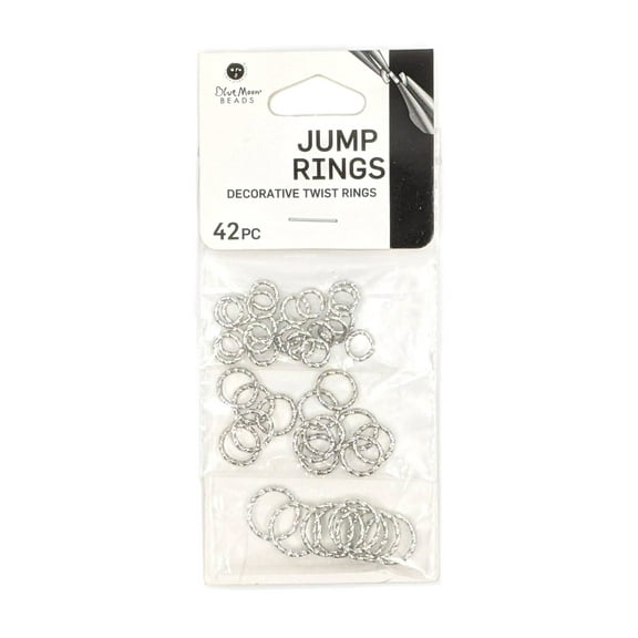 Blue Moon Beads Silver Metal Jump Rings for DIY Jewelry Making, 42 Piece-Unisex, Adult
