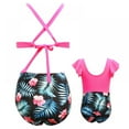 thumbnail image 5 of Family Matching Swimsuits Leaves Print Bathing Suits Summer Beach Bikini, 5 of 9