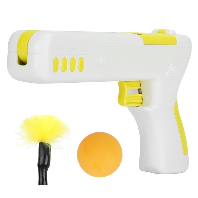 Gato rebote teaser Gun puzzle interactivo juguete de plástico con divertido Plumas palo y bola