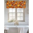 thumbnail image 6 of Fall Thanksgiving Valances for Windows Vintage Pumpkin Maple Leaf Wood Grain Kitchen Valance Curtain Rod Pocket Small Curtains for Cafe Bathroom Laundry Basement 42" x 18", 6 of 8