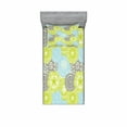 thumbnail image 2 of Floral Bedding Set with Sheet & Covers, Pastel Colored Flowers with Folk Style Effects Design Nature Print, Printed Bedroom Decor 2 Shams, 4 Sizes, Apple Green Aqua Grey, by Ambesonne, 2 of 3