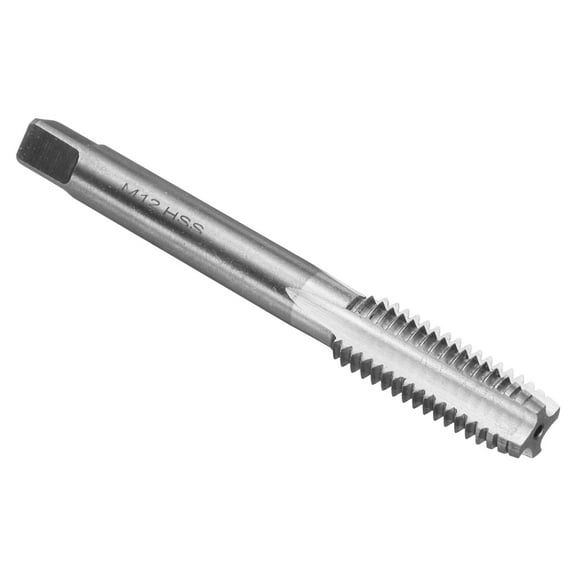 Uxcell Hand Plug Tap M12 x 1.75 H2 Metric Thread Taps Straight Flute Screw Tapping Threading Tool 9CrSi Alloy Tool Steel