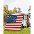 thumbnail image 4 of 4th of July RV Awning Sun Shade Screen 9'X7' US Flag Mesh Sunscreen Red Stripes Stars Blue Awning Shade Screen with Zipper UV Blocker Completed Kits Outdoor Canopy for RV Motorhome Camper Travel, 4 of 7